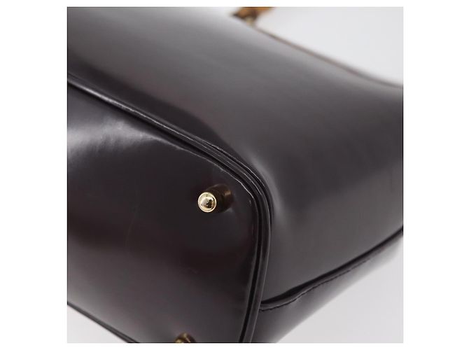Bamboo Borsa a mano in bambù GUCCI patinata Bordeaux Oro 000 4781 0295 Auth 176222 D'oro Bordò - vista 17