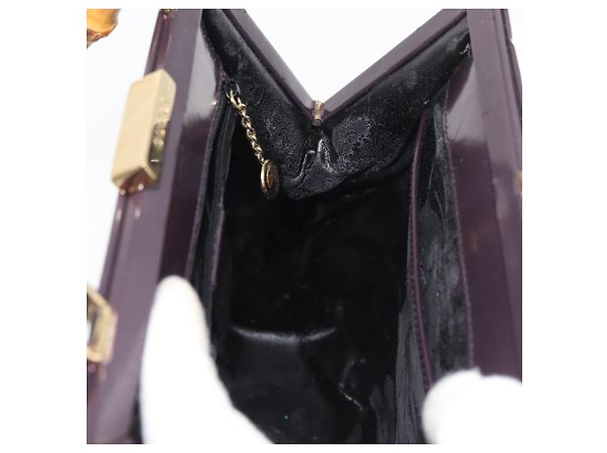 Bamboo Borsa a mano in bambù GUCCI patinata Bordeaux Oro 000 4781 0295 Auth 176222 D'oro Bordò - vista 19