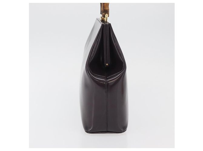 Bamboo Borsa a mano in bambù GUCCI patinata Bordeaux Oro 000 4781 0295 Auth 176222 D'oro Bordò - vista 3
