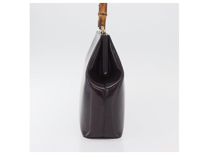Bamboo Borsa a mano in bambù GUCCI patinata Bordeaux Oro 000 4781 0295 Auth 176222 D'oro Bordò - vista 4