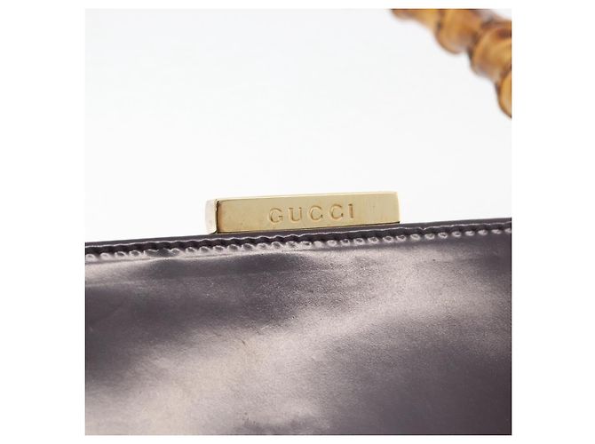 Bamboo Borsa a mano in bambù GUCCI patinata Bordeaux Oro 000 4781 0295 Auth 176222 D'oro Bordò - vista 9