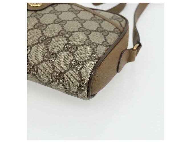 Borsa Sherry Line GG Supreme Web di GUCCI in PVC beige e oro 116 02 089 Auth ep14174 D'oro - vista 14