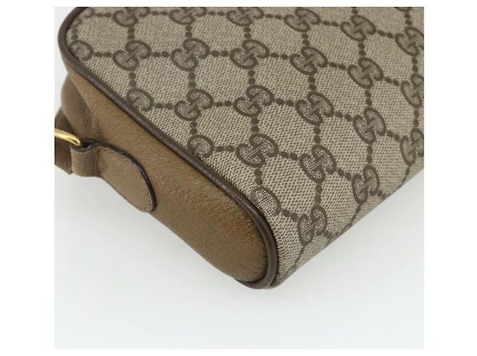Borsa Sherry Line GG Supreme Web di GUCCI in PVC beige e oro 116 02 089 Auth ep14174 D'oro - vista 17