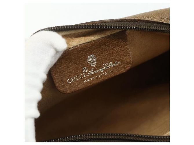 Borsa Sherry Line GG Supreme Web di GUCCI in PVC beige e oro 116 02 089 Auth ep14174 D'oro - vista 18