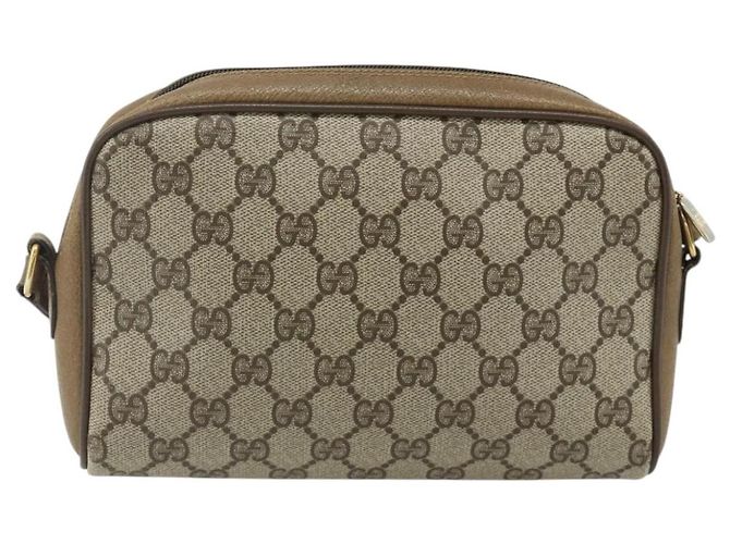 Borsa Sherry Line GG Supreme Web di GUCCI in PVC beige e oro 116 02 089 Auth ep14174 D'oro - vista 2