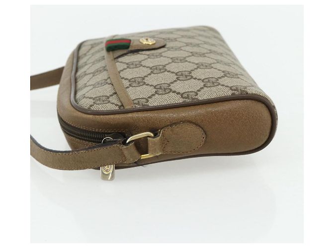 Borsa Sherry Line GG Supreme Web di GUCCI in PVC beige e oro 116 02 089 Auth ep14174 D'oro - vista 3