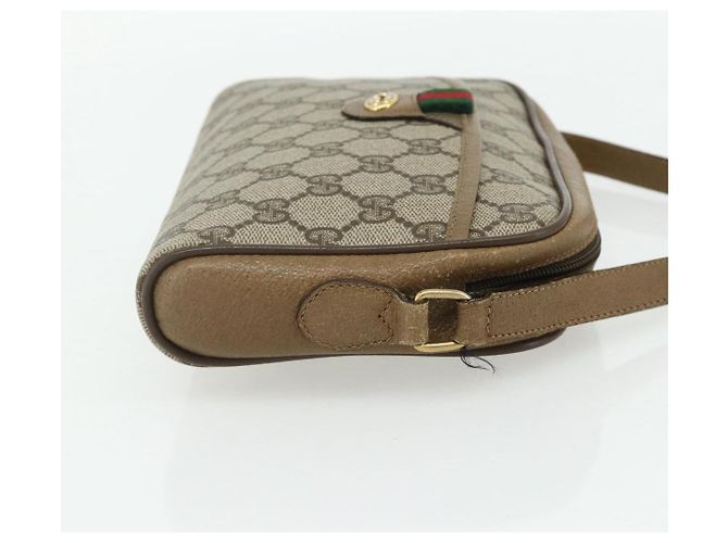 Borsa Sherry Line GG Supreme Web di GUCCI in PVC beige e oro 116 02 089 Auth ep14174 D'oro - vista 4