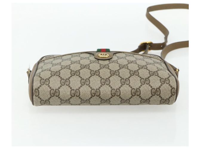 Borsa Sherry Line GG Supreme Web di GUCCI in PVC beige e oro 116 02 089 Auth ep14174 D'oro - vista 5