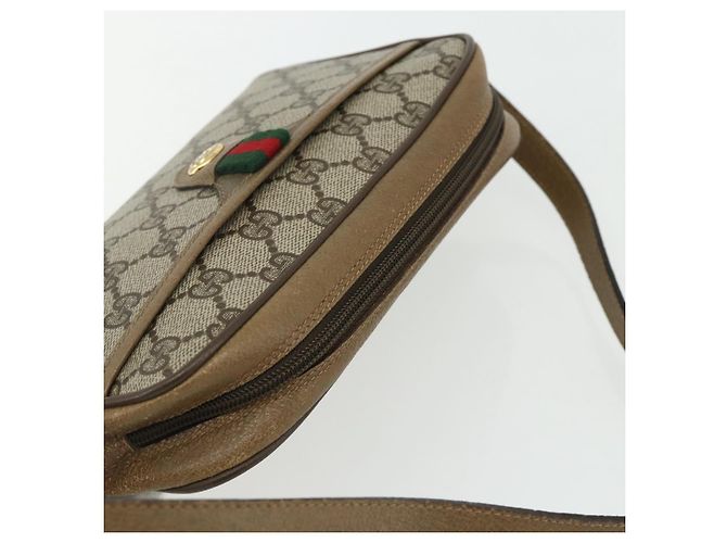 Borsa Sherry Line GG Supreme Web di GUCCI in PVC beige e oro 116 02 089 Auth ep14174 D'oro - vista 6