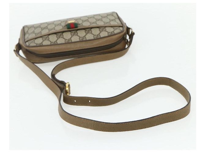 Borsa Sherry Line GG Supreme Web di GUCCI in PVC beige e oro 116 02 089 Auth ep14174 D'oro - vista 7