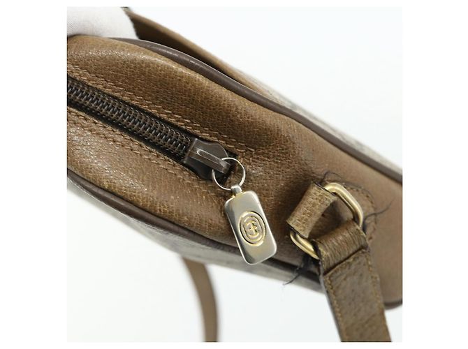Borsa Sherry Line GG Supreme Web di GUCCI in PVC beige e oro 116 02 089 Auth ep14174 D'oro - vista 9