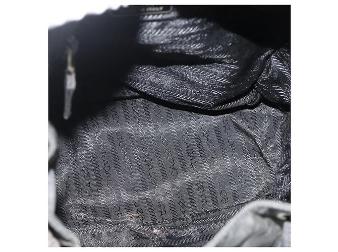 PRADA Backpack Nylon Black Silver Auth bs34471 Silvery - view 11