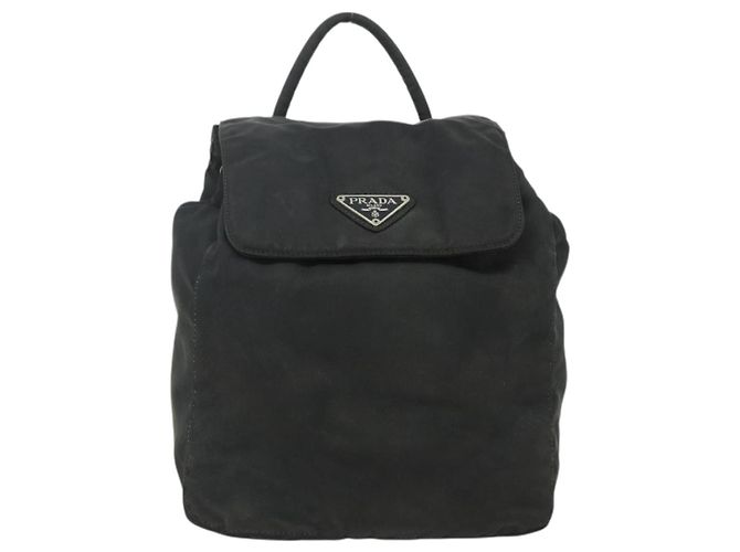 PRADA Backpack Nylon Black Silver Auth bs34471 Silvery - view 13