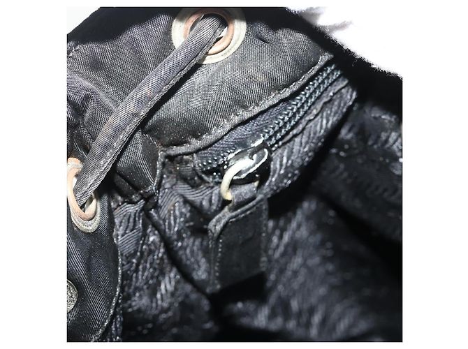 PRADA Backpack Nylon Black Silver Auth bs34471 Silvery - view 23