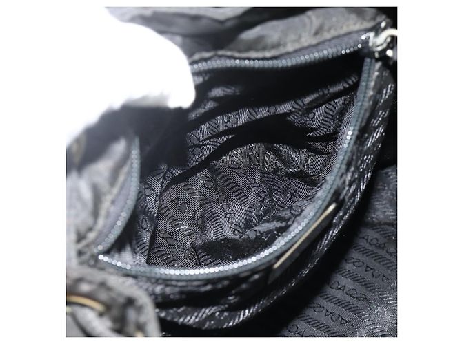 PRADA Backpack Nylon Black Silver Auth bs34471 Silvery - view 24