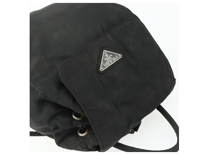 PRADA Backpack Nylon Black Silver Auth bs34471 Silvery - view 6