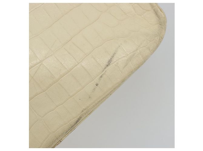 Borsa a Spalla Gancini in Pelle Beige Oro Salvatore Ferragamo Auth ka4133 - vista 10