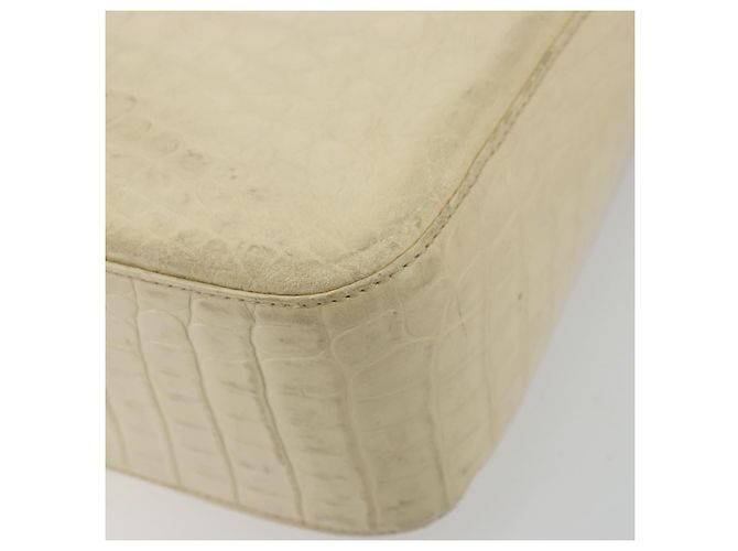 Borsa a Spalla Gancini in Pelle Beige Oro Salvatore Ferragamo Auth ka4133 - vista 14