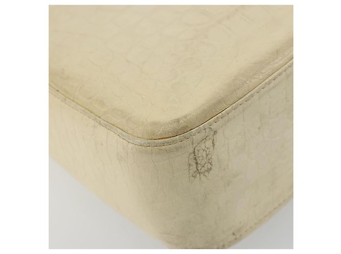 Borsa a Spalla Gancini in Pelle Beige Oro Salvatore Ferragamo Auth ka4133 - vista 15
