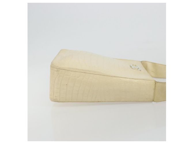 Borsa a Spalla Gancini in Pelle Beige Oro Salvatore Ferragamo Auth ka4133 - vista 3