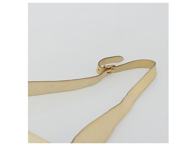 Borsa a Spalla Gancini in Pelle Beige Oro Salvatore Ferragamo Auth ka4133 - vista 8