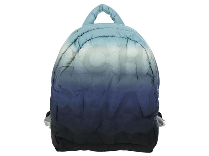 CHANEL Zaino Doudone in nylon blu argento CC Auth mr2366SAM - vista 13