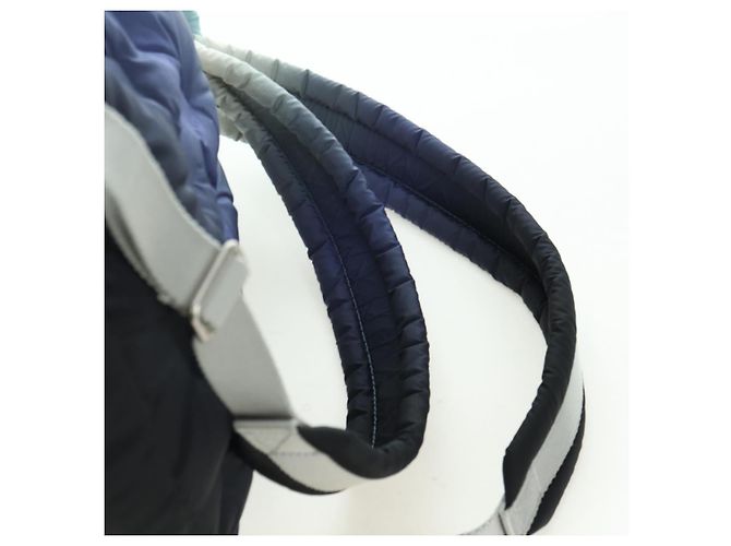 CHANEL Zaino Doudone in nylon blu argento CC Auth mr2366SAM - vista 15