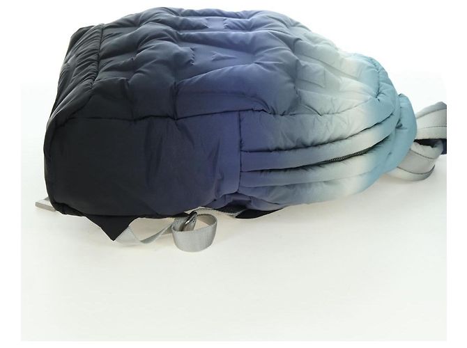 CHANEL Zaino Doudone in nylon blu argento CC Auth mr2366SAM - vista 4