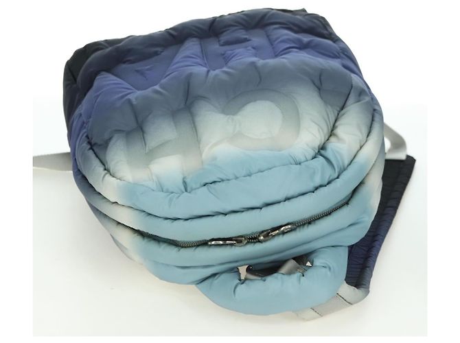 CHANEL Zaino Doudone in nylon blu argento CC Auth mr2366SAM - vista 6