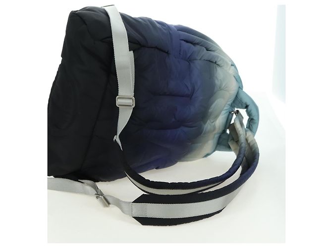 CHANEL Zaino Doudone in nylon blu argento CC Auth mr2366SAM - vista 8