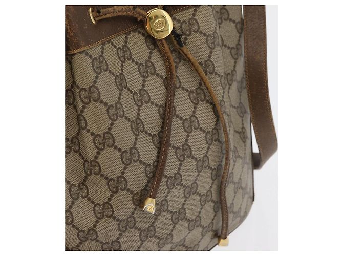 Borsa Sherry Line GG Supreme Web di GUCCI in PVC beige e oro 72 02 034 Auth 176268 D'oro - vista 10