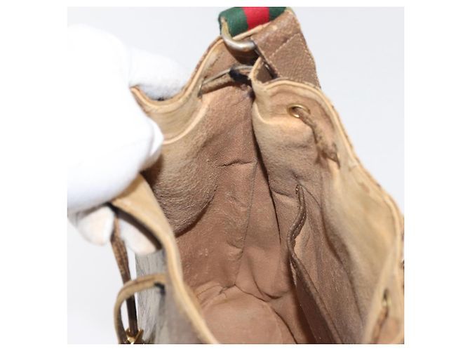 Borsa Sherry Line GG Supreme Web di GUCCI in PVC beige e oro 72 02 034 Auth 176268 D'oro - vista 19
