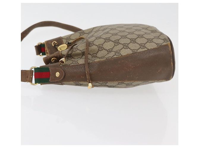 Borsa Sherry Line GG Supreme Web di GUCCI in PVC beige e oro 72 02 034 Auth 176268 D'oro - vista 4