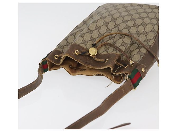 Borsa Sherry Line GG Supreme Web di GUCCI in PVC beige e oro 72 02 034 Auth 176268 D'oro - vista 6
