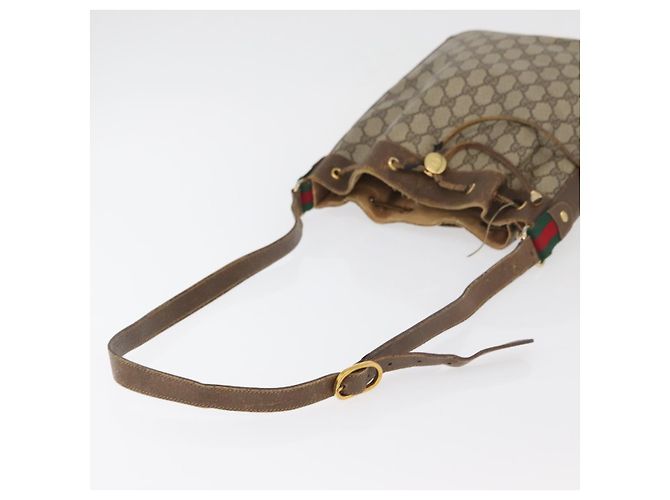Borsa Sherry Line GG Supreme Web di GUCCI in PVC beige e oro 72 02 034 Auth 176268 D'oro - vista 7