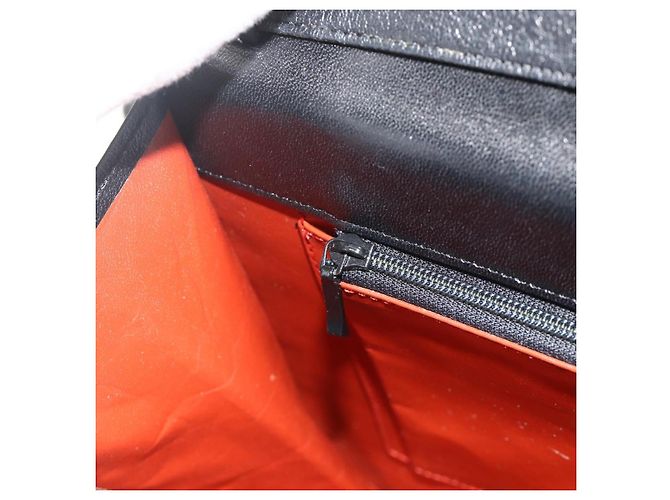 SAINT LAURENT Borsa a Spalla Pelle Nera Argento Auth 176228 Nero - vista 19