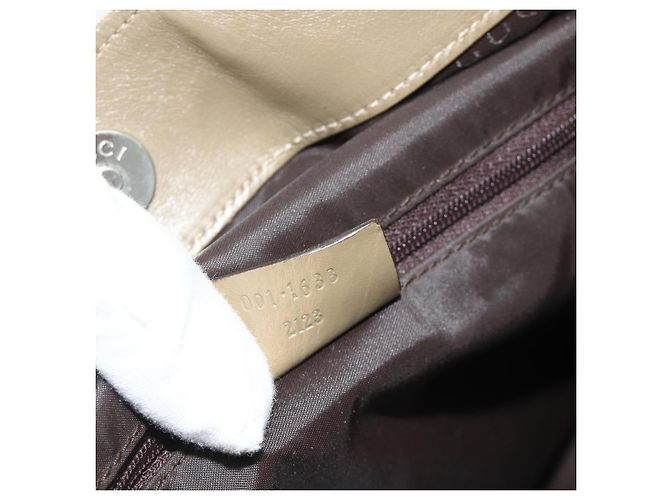 Borsa a Spalla GUCCI Bamboo Nylon 2way Khaki Argento 001 1638 Auth bs34731 Cachi - vista 12