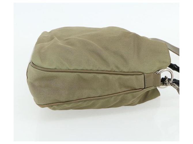 Borsa a Spalla GUCCI Bamboo Nylon 2way Khaki Argento 001 1638 Auth bs34731 Cachi - vista 4
