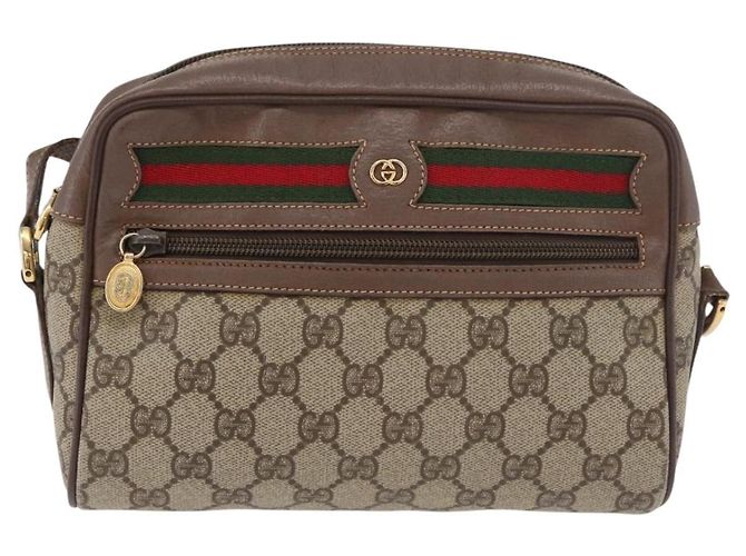 Borsa Sherry Line GG Supreme Web di GUCCI in PVC beige e oro 001 44 6655 Auth ep14411 D'oro - vista 13
