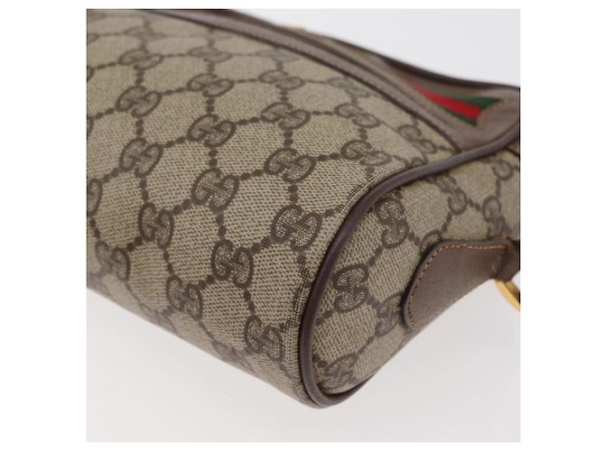 Borsa Sherry Line GG Supreme Web di GUCCI in PVC beige e oro 001 44 6655 Auth ep14411 D'oro - vista 15