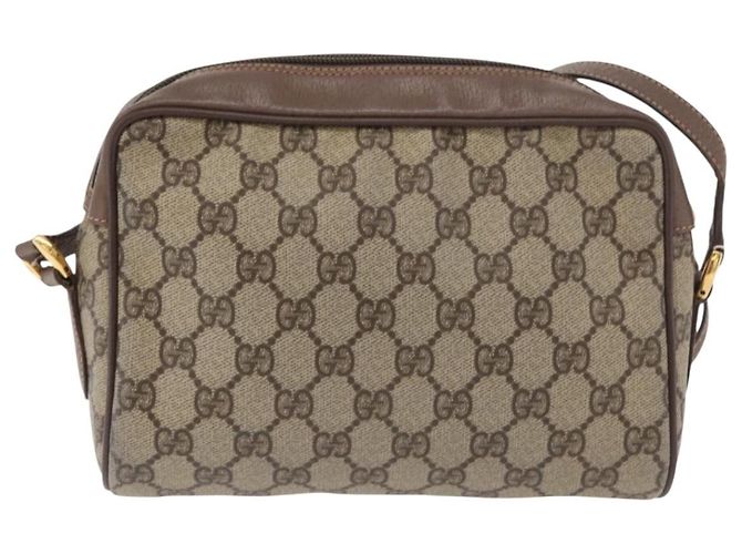 Borsa Sherry Line GG Supreme Web di GUCCI in PVC beige e oro 001 44 6655 Auth ep14411 D'oro - vista 2