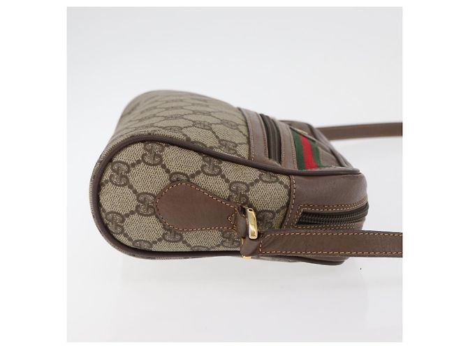 Borsa Sherry Line GG Supreme Web di GUCCI in PVC beige e oro 001 44 6655 Auth ep14411 D'oro - vista 3