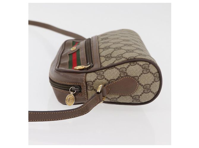 Borsa Sherry Line GG Supreme Web di GUCCI in PVC beige e oro 001 44 6655 Auth ep14411 D'oro - vista 4