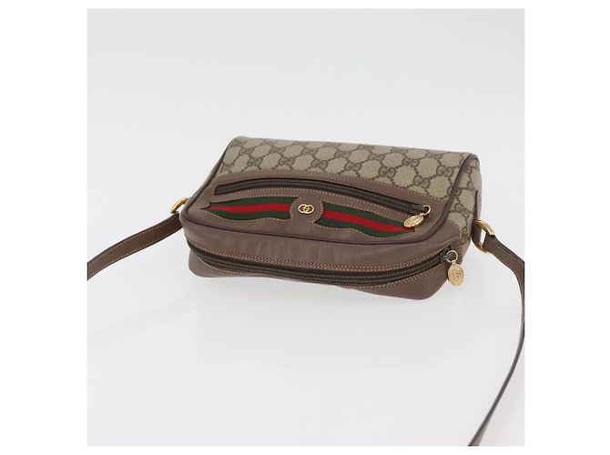 Borsa Sherry Line GG Supreme Web di GUCCI in PVC beige e oro 001 44 6655 Auth ep14411 D'oro - vista 6