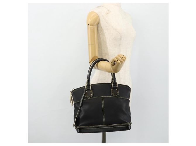 LOUIS VUITTON Borsa a Mano Suhari Lockit PM in Pelle Nera M91888 LV Auth ka4094A Nero - vista 25