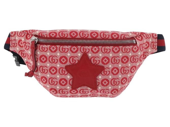 Sac banane pour enfants GUCCI Sherry Line en toile bleu marine et rouge 502095 Auth bs34662 - vue 13