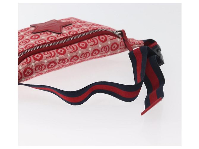 Sac banane pour enfants GUCCI Sherry Line en toile bleu marine et rouge 502095 Auth bs34662 - vue 7