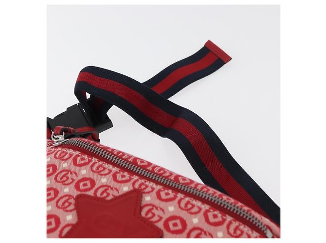 Sac banane pour enfants GUCCI Sherry Line en toile bleu marine et rouge 502095 Auth bs34662 - vue 8