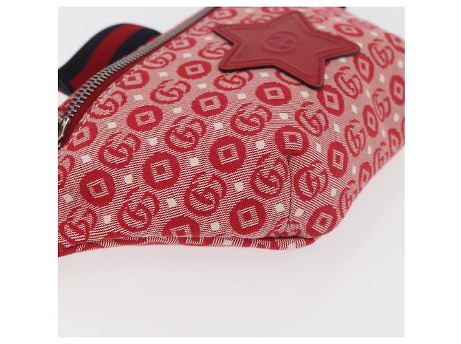 Sac banane pour enfants GUCCI Sherry Line en toile bleu marine et rouge 502095 Auth bs34662 - vue 9