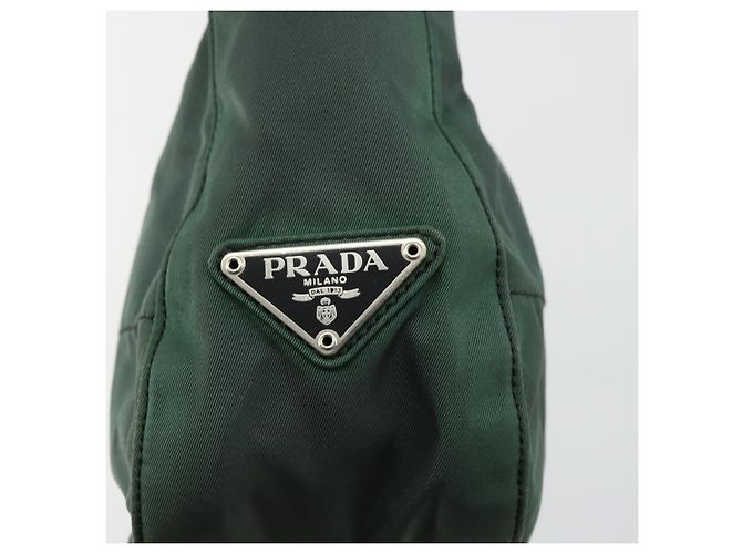 Sac à épaule PRADA en nylon vert argent authentique bs34473 Argenté - vue 10